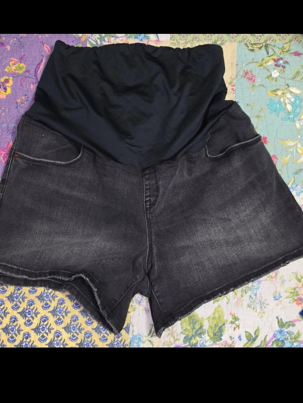 Isabel Maternity by Ingrid & Isabel Black High-Waist Maternity Denim Shorts